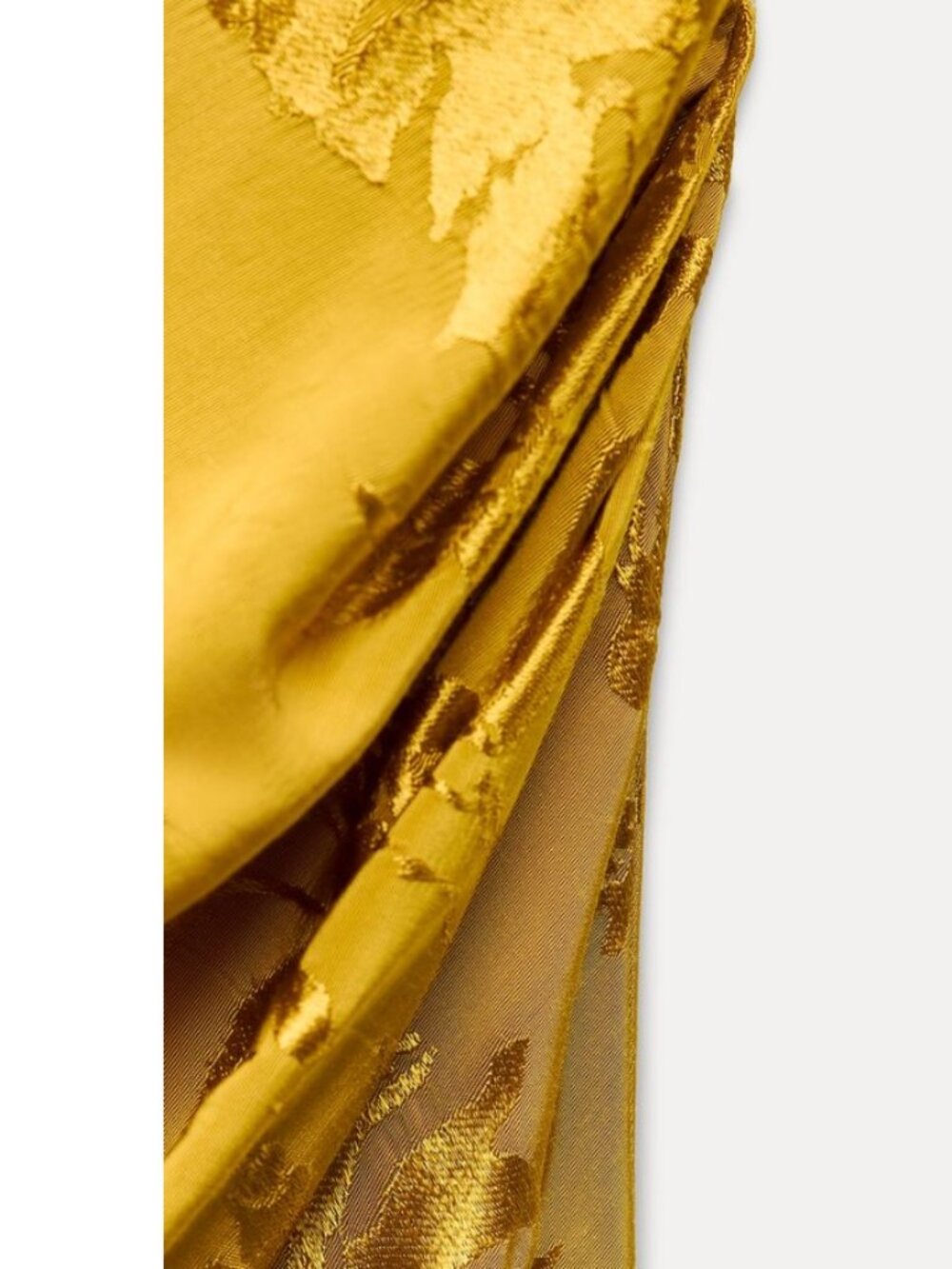ZARA Satin Floral Jacquard Midi Maxi Dress Open Back Golden 8579/512 - Picture 16 of 16